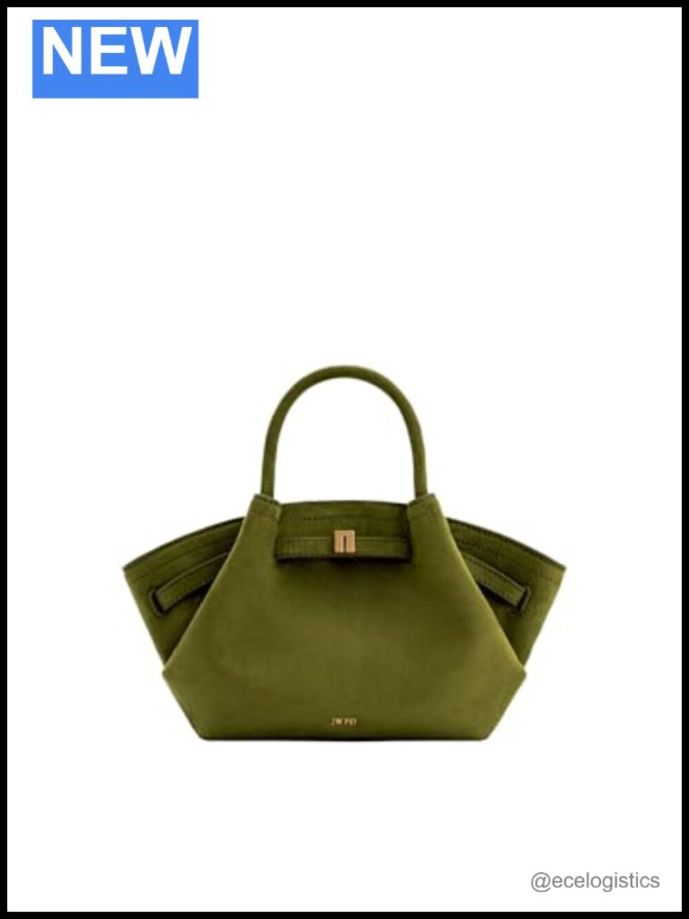 Faux Suede Mini Tote Bag with Magnetic Snap Closure